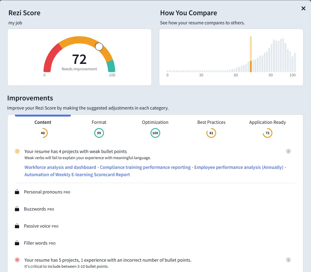 ezi AI resume score test 2026